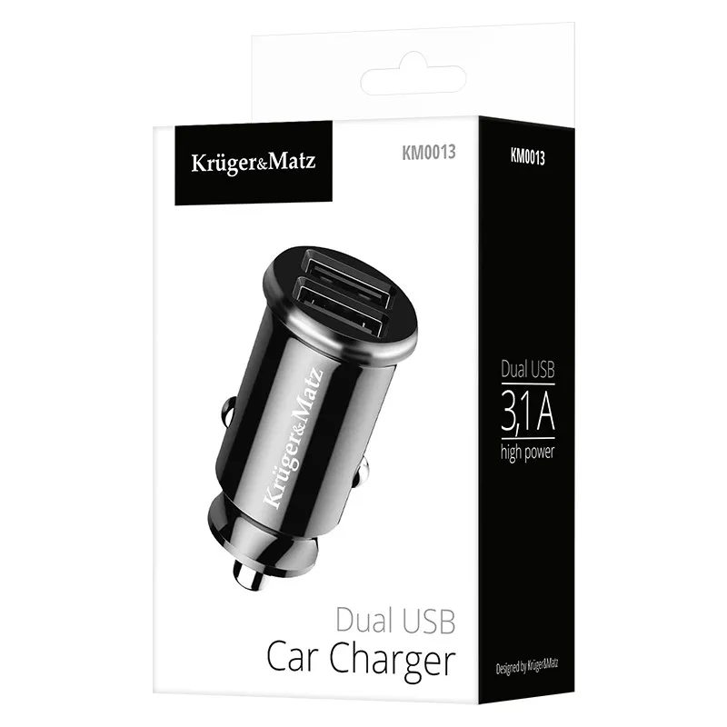 Incarcator Auto USB Dual 3.1A si 1A Kruger&Matz