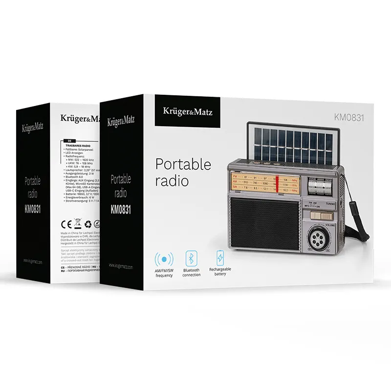 Radio Portabil Analog Incarcare Solara Kruger&Matz