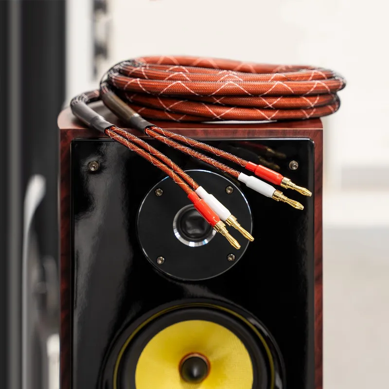 Set Cablu Difuzor Mufe Banana X2 Cupru 15AWG 5M K&M