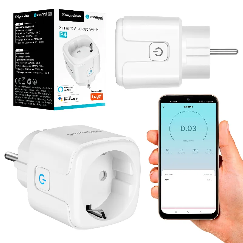 Priza Smart Wifi Connect P4 Tuya Kruger&Matz