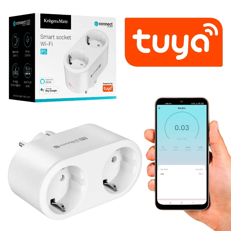 Priza Smart Wifi Connect P5 Tuya Kruger&Matz