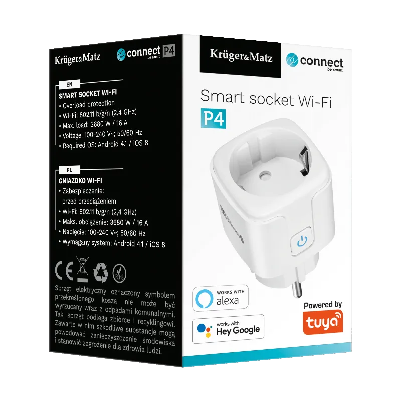 Priza Smart Wifi Connect P4 Tuya Kruger&Matz