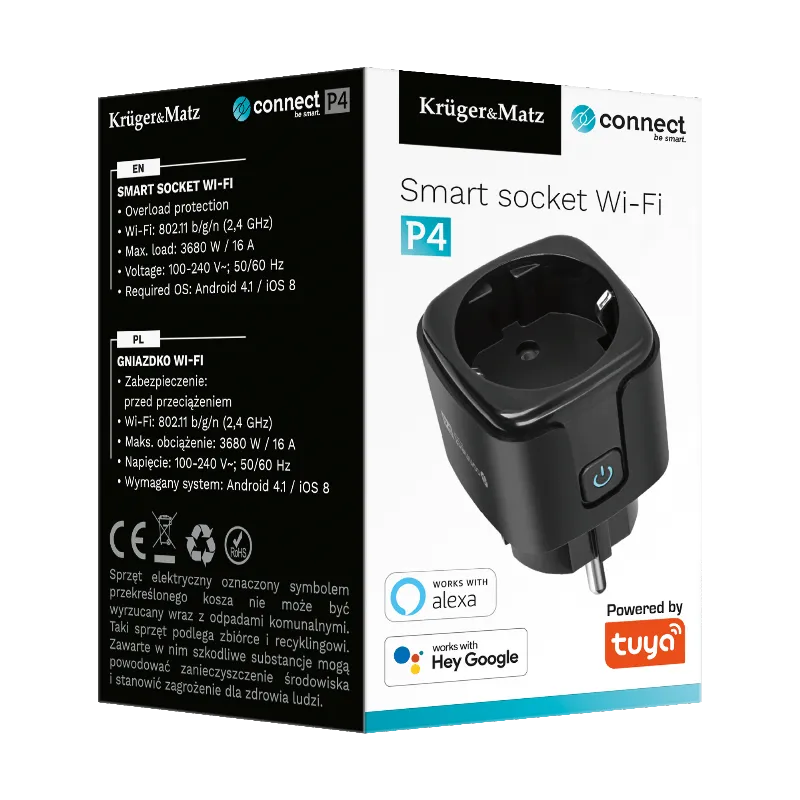 Priza Smart Wifi Connect P4 Tuya Kruger&Matz