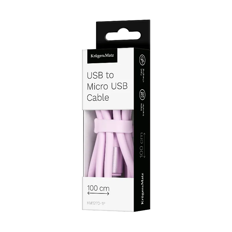 Cablu Silicon USB-Micro USB 1M Basic Kruger&Matz