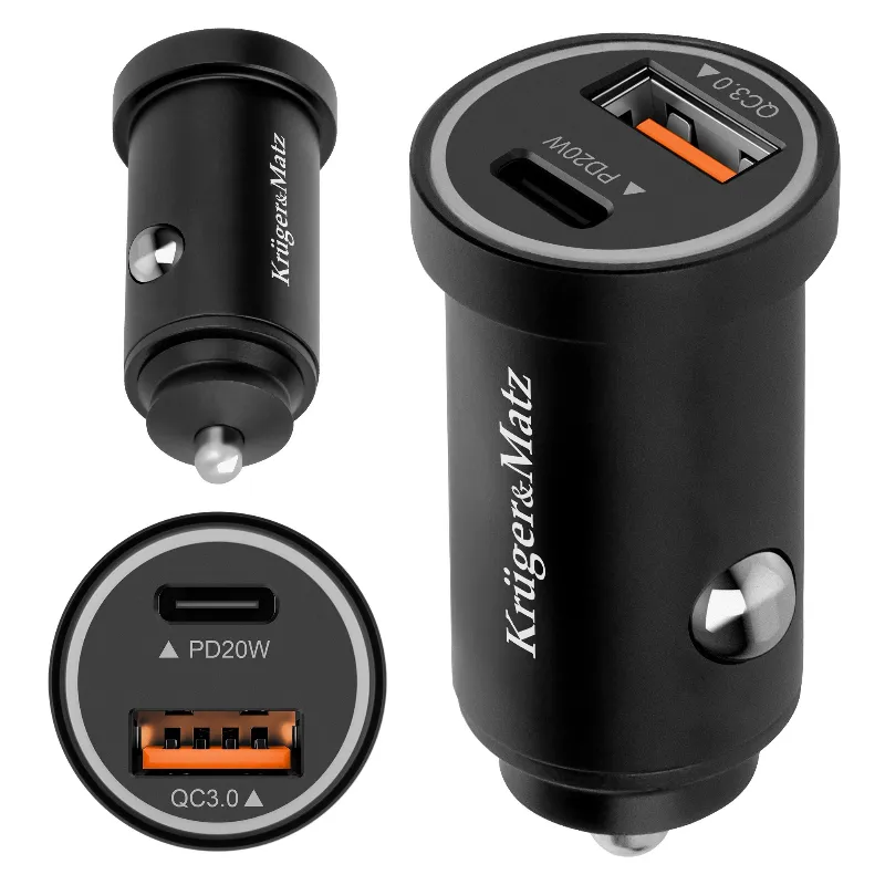 Incarcator Auto USB-A / Type C QC PD 38W Kruger&Matz