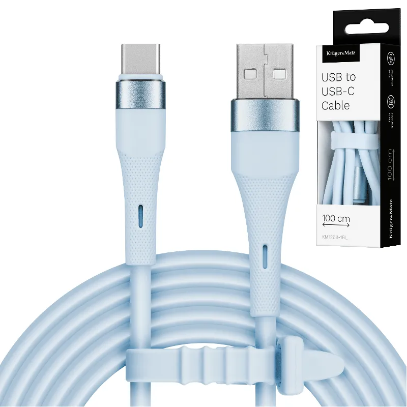 Cablu Silicon USB-USB Type C 1M Basic Kruger&Matz