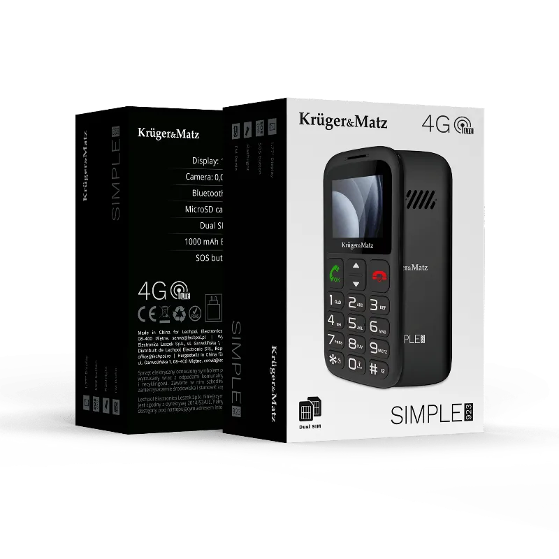 Telefon GSM Seniori Buton SOS Kruger&Matz
