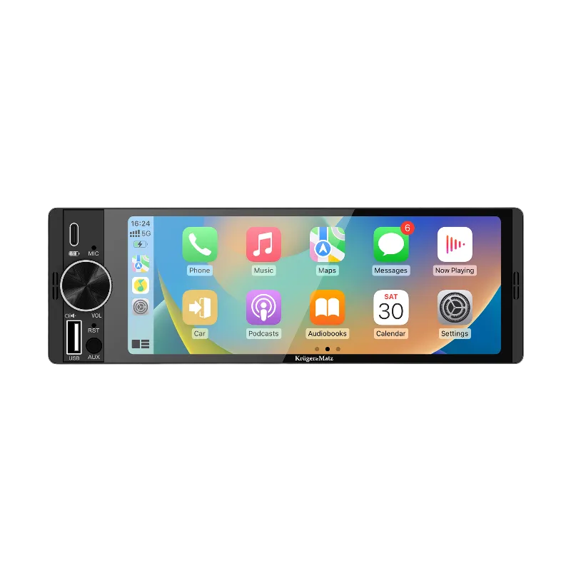Player Auto 1 din 4X60W Carplay Androidauto Kruger&Matz