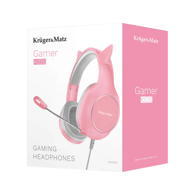 Casti Gamer Kids Kruger&Matz Roz