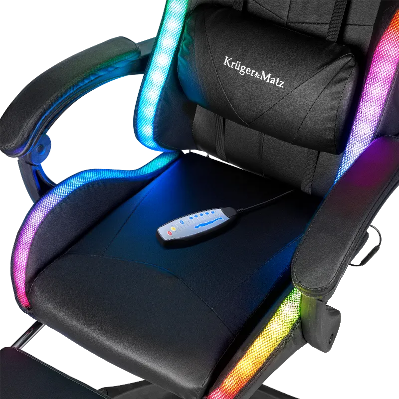 Scaun Gaming Gx-150 Negru LED Masaj Kruger&Matz