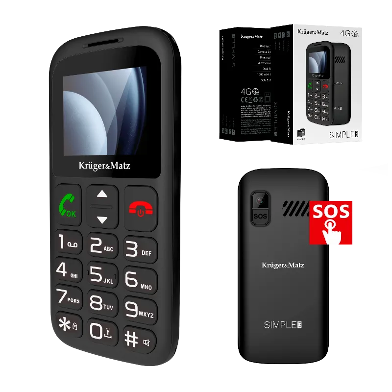 Telefon GSM Seniori Buton SOS Kruger&Matz