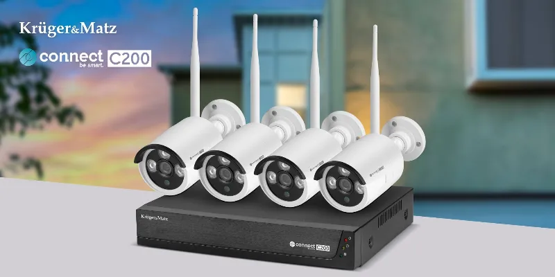 Set NVR Supraveghere Video Wifi 4 Camere Tuya C200