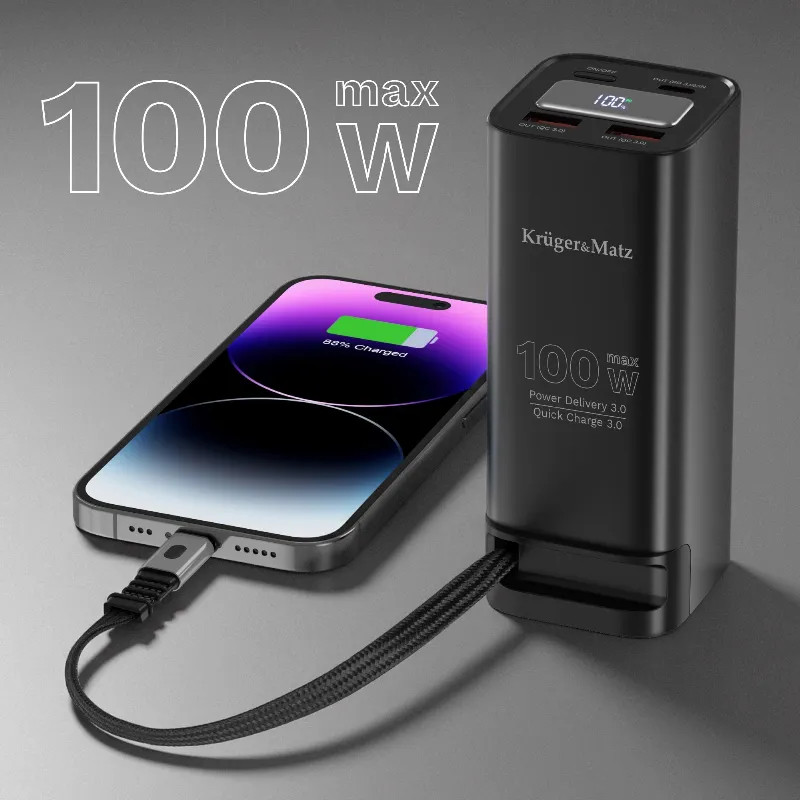 Power Bank 20000 MAH Li-Ion 100W QC PD Kruger&Matz